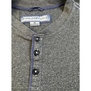 pd&c Mens Gray Short Sleeve Henley Shirt‎ Casual Everyday Top Medium